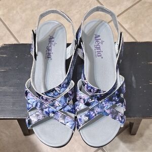 Alegria Blue and Purple Strappy Sandals